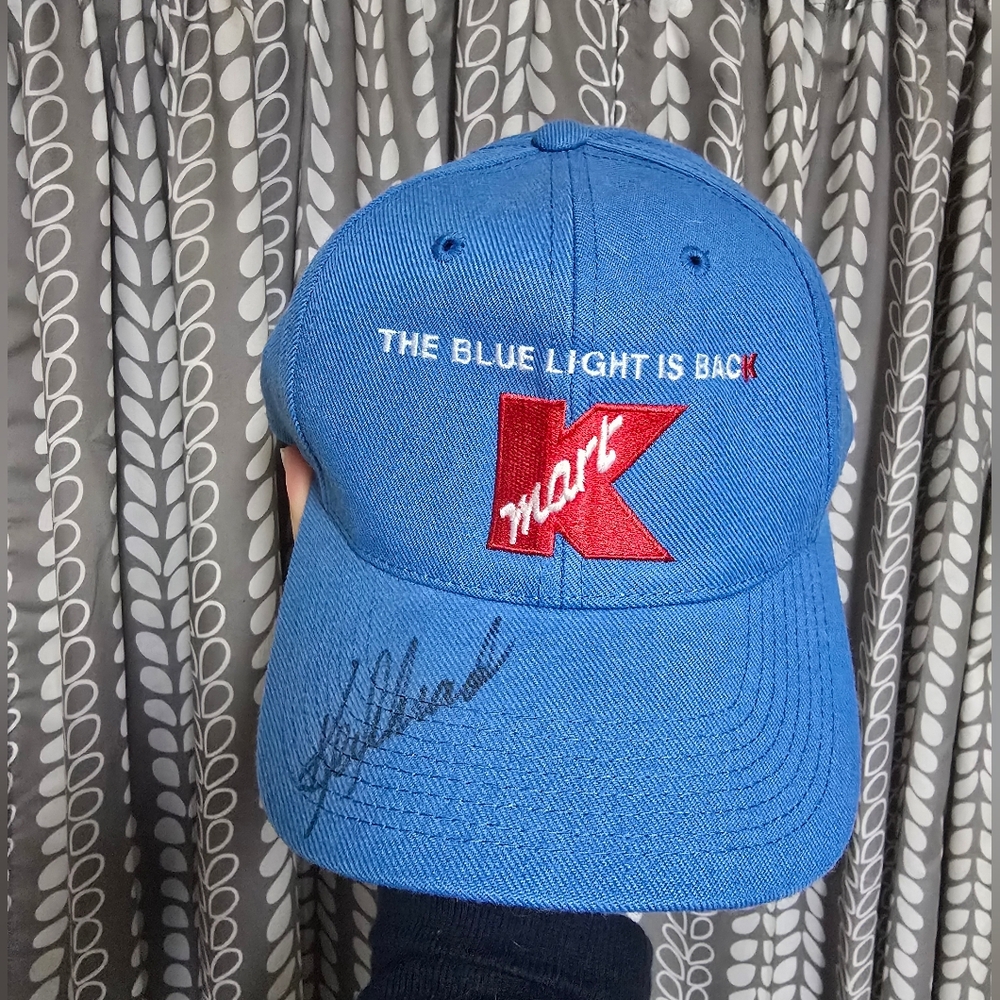 Rare Vintage KMART Logo Hat with Autograph HTF Trucker Cap